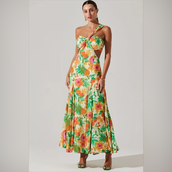 ASTR THE LABEL MEZCAL MAXI DRESS FLORAL - Size XL Tropical Vacation Party NWT